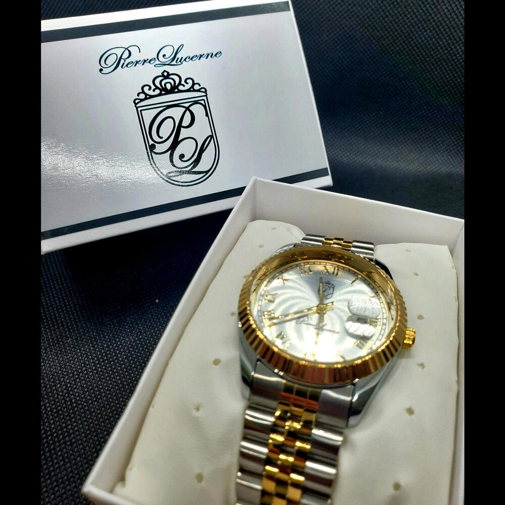 Gorgeous Pierre Lucerne President Date Just Mens Watch - Picture 7 of 11